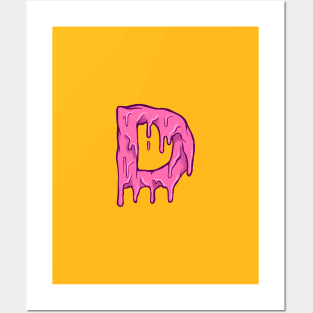 D Letters Pink Melted Posters and Art